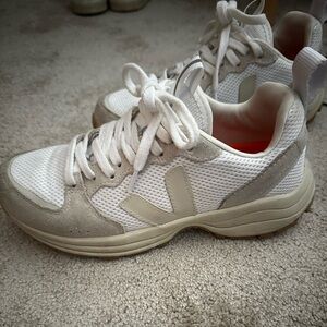 Veja Women's White and Cream Sneakers